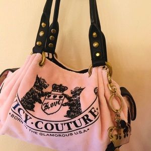 Juicy couture mini pink velour Scottie day dreamer purse